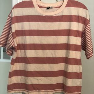 Pink and cream striped shirt